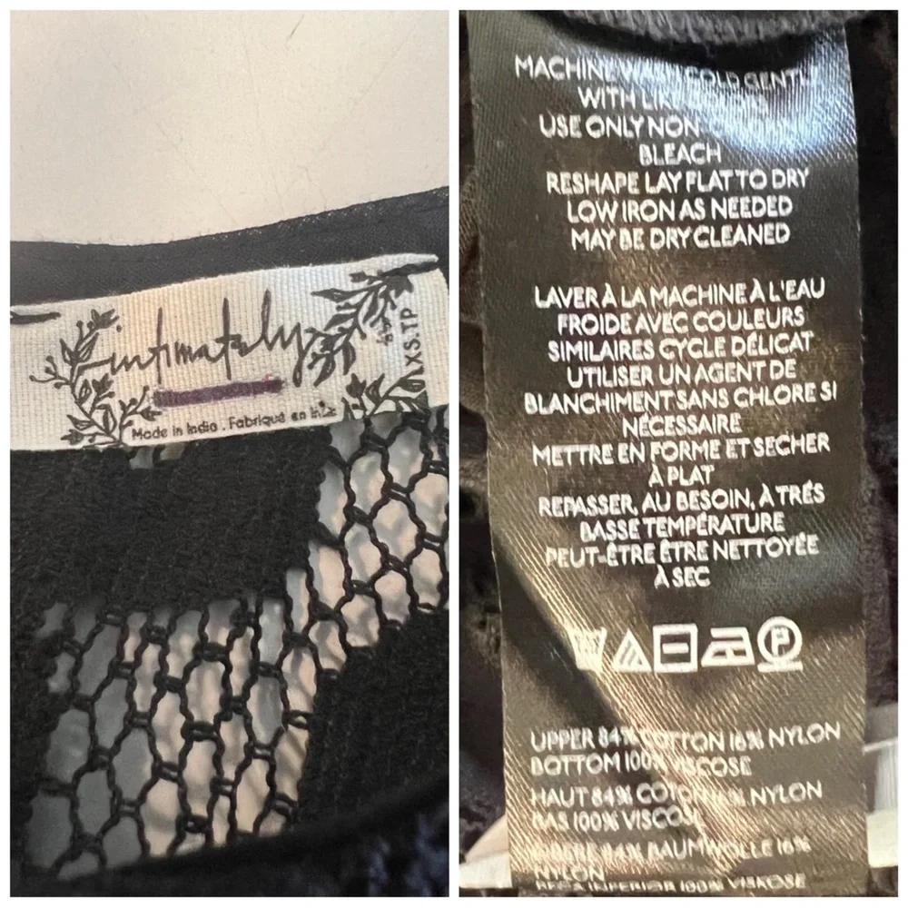 •FREE PEOPLE• NWOT Better with Time‎ Lace Bell Sleeve Bodysuit in Black Size XS